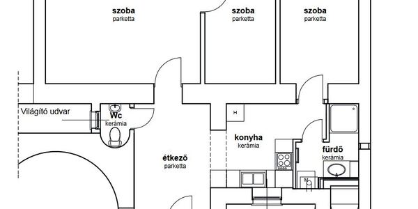 Sopronban Színház utcában 1.emelet igényesen felújított lakás eladó